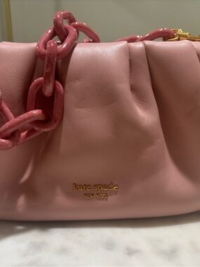 kate spade Blush Pink Shoulder Bag with Pink Resin Chain